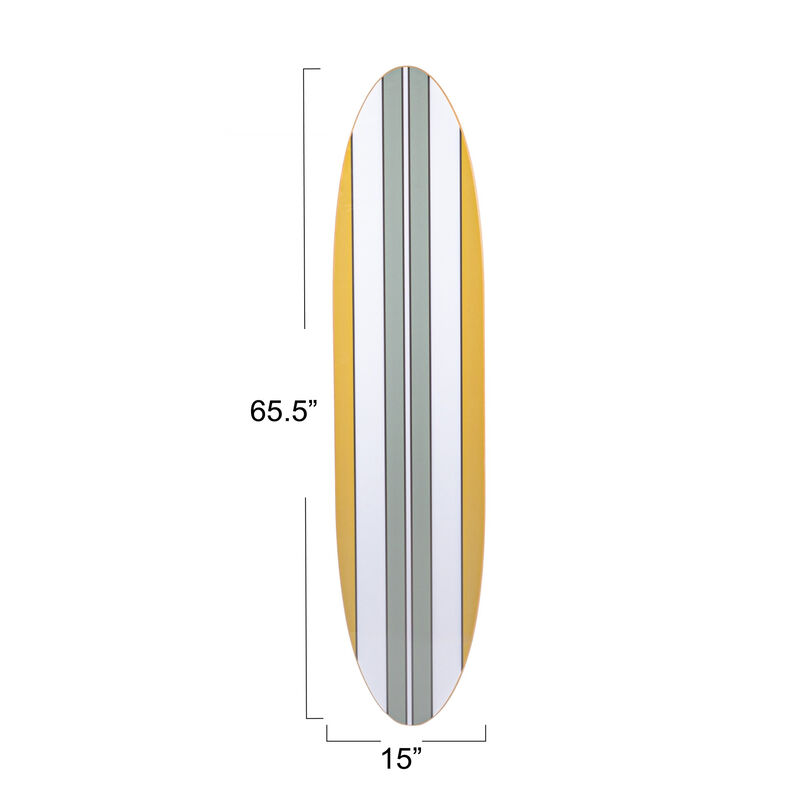 Layered Surfboard Wall Art in Engineered Wood and Paper image number 1