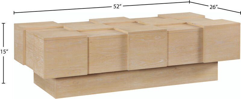 Meridian Furniture Anzio Natural Oak Veneer Coffee Table