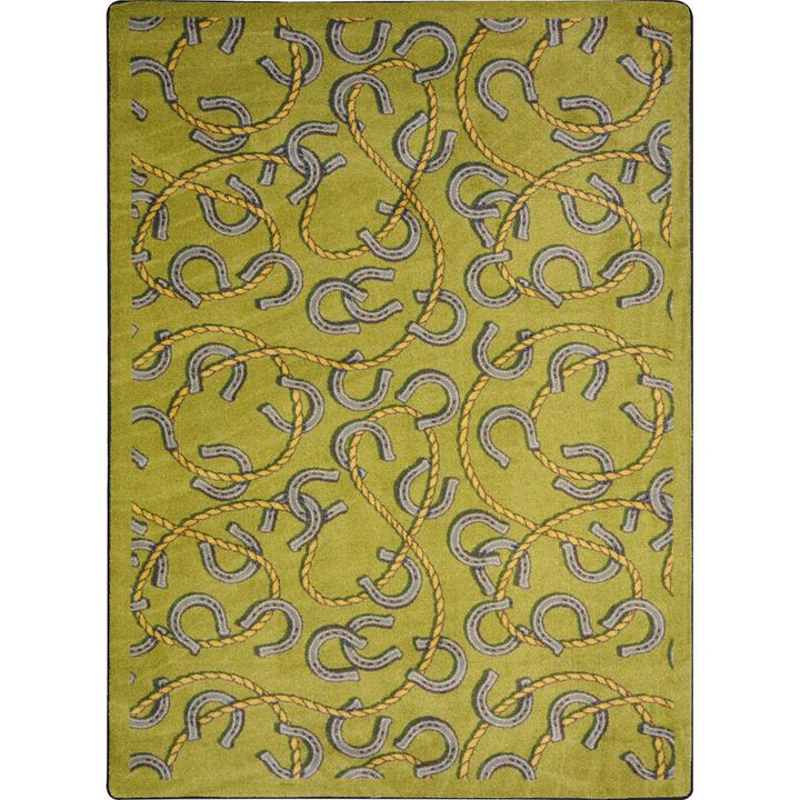 Joy Carpets Kaleidoscope Rodeo  Area Rug in Color Olive