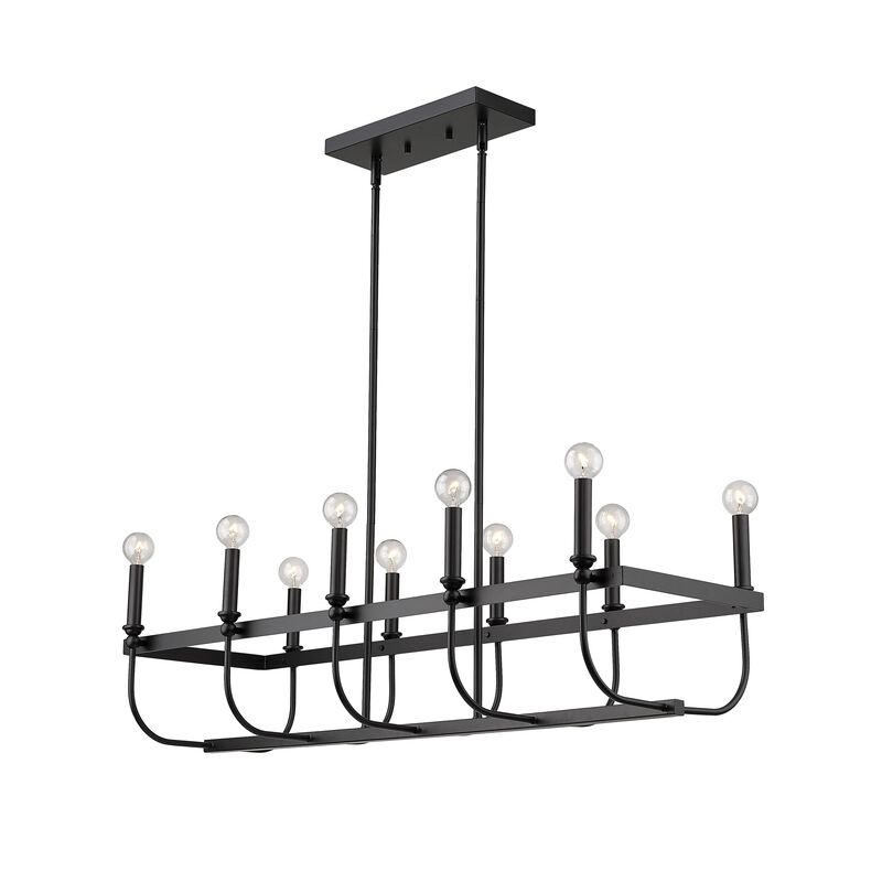 Hivvago Beckett 10-Light Matte Black Island Pendant