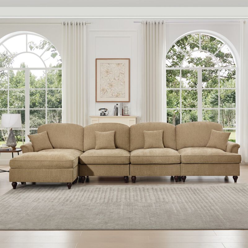 Webfur Mid-Century Modern L-Shaped Sectional Sofa image number 1