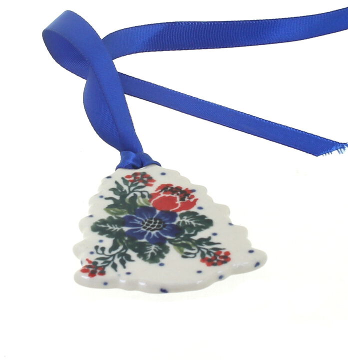 Blue Rose Polish Pottery Evergreen Magic Tree Ornament