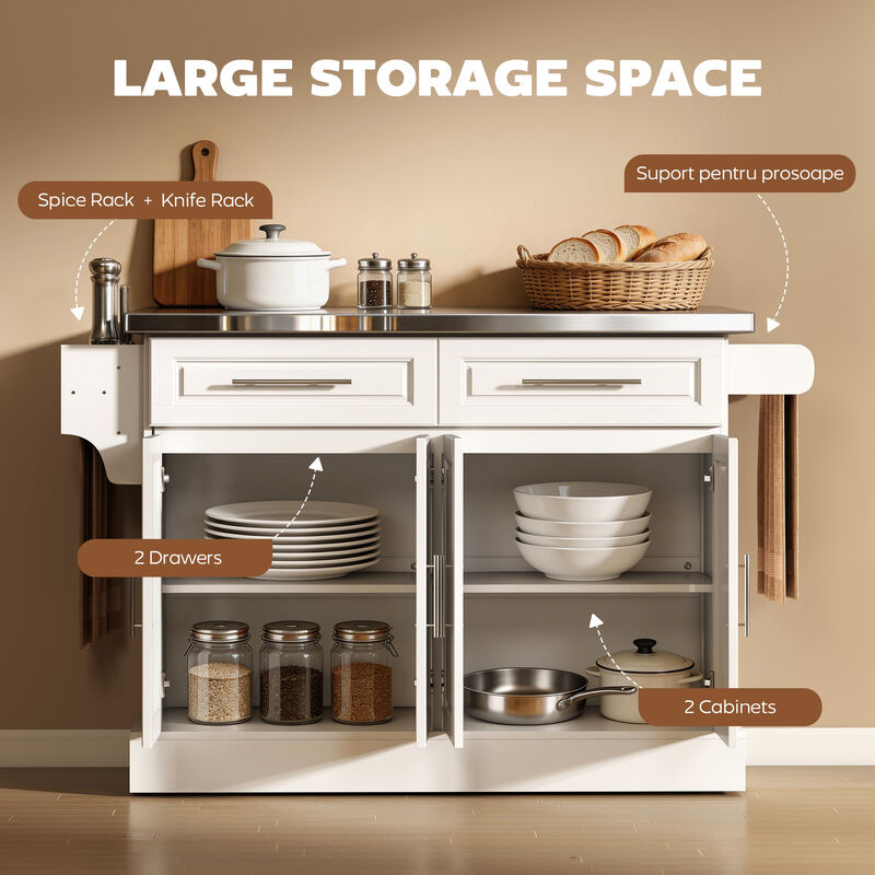 Hivvago Kitchen Island on Wheels with Multi-Functional Storage image number 4