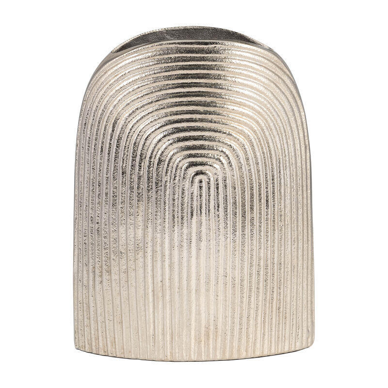 Metal, 11" Arch Vase, Silver image number 0