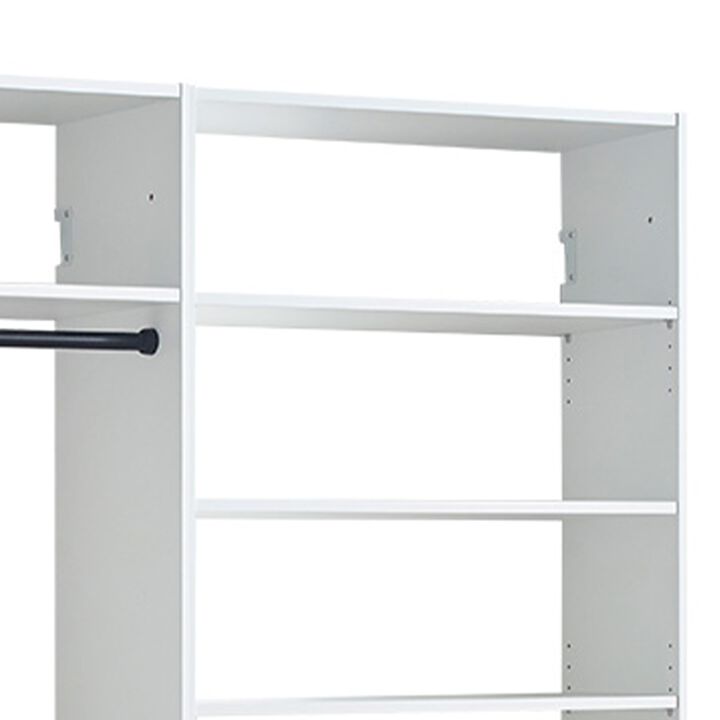 Vedz Walk in Closet w 2 Drawers, 5 Shelves, 3 Hanging Rods, White