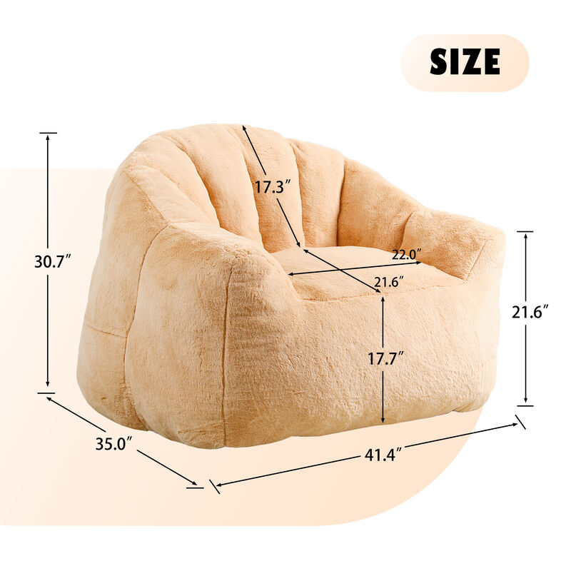 Beanbag Chair, Bean Bag Sofa Chair With Armrests Stuffed High-Density Foam, Lazy Sofa