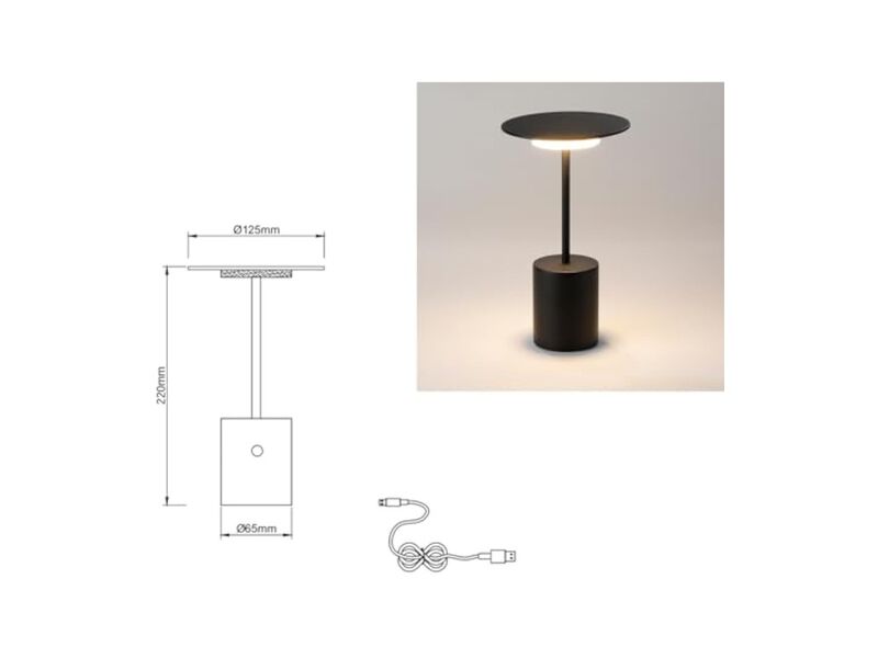 Rechargeable Cordless Battery Powered Nightstand Lamp For Nightstand Bedside image number 3