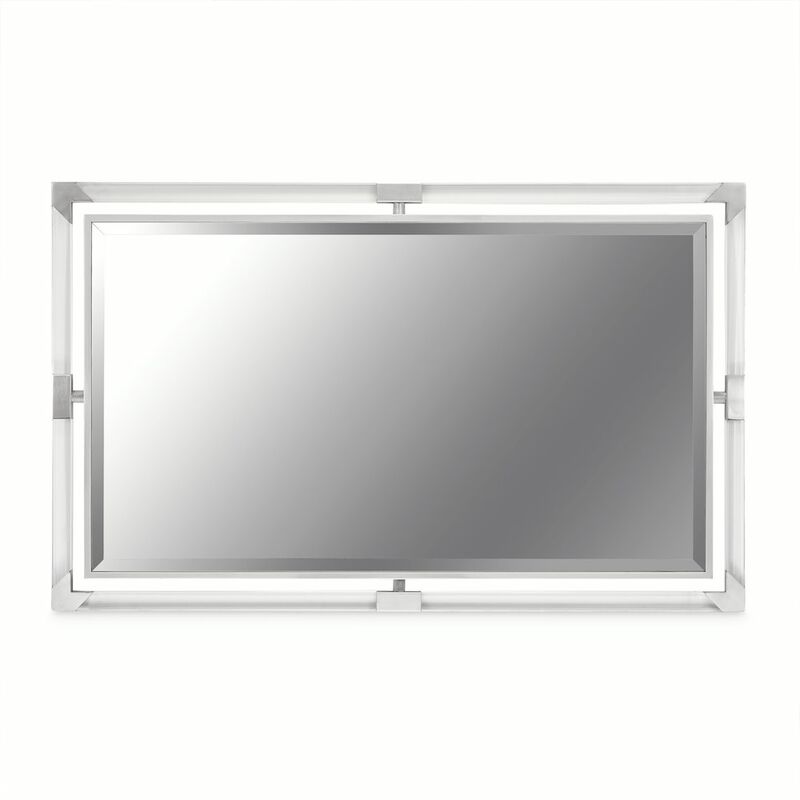 Michael Amini Penthouse Wall Mirror - Ash Gray