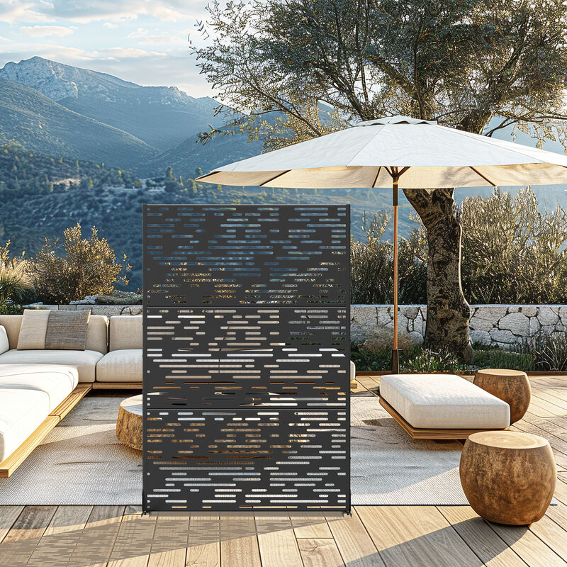 47in. W x 72in. H  Garden Fence Outdoor Privacy Screen  in Black