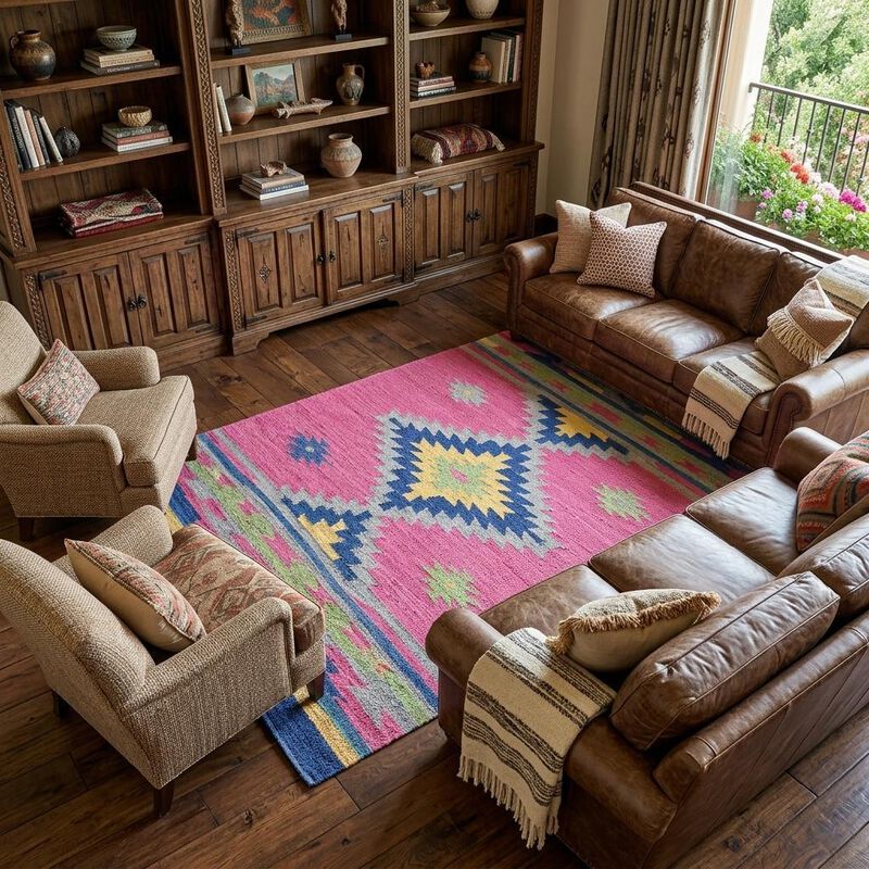 HomeRoots Southwestern Handmade Area Rug With Fringe image number 1