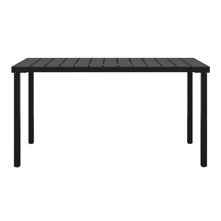 WestinTrends 59" Iron Metal Outdoor Rectangular Patio Dining Table For 6
