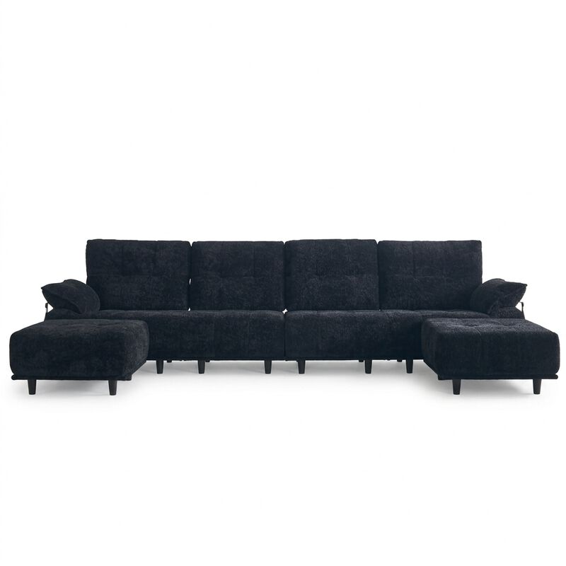 Vindhu 141.73'' Chenille Upholstery Material Modular Sofa image number 0