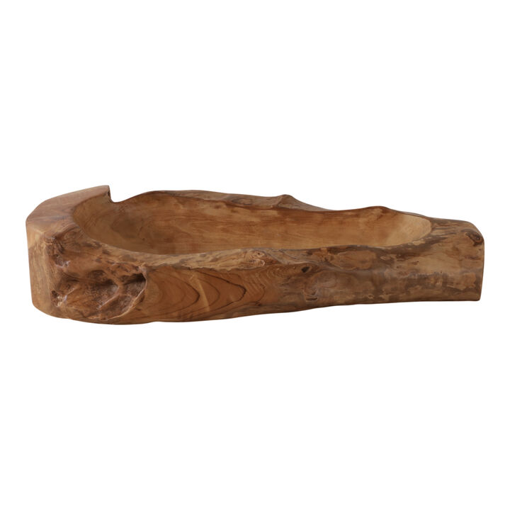24x10" Long Teak Wood Bowl