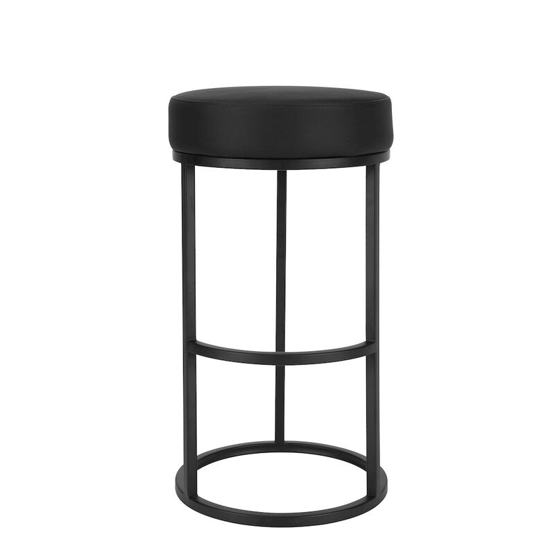 Pangea Home Stan Bar Stool Faux Leather Black