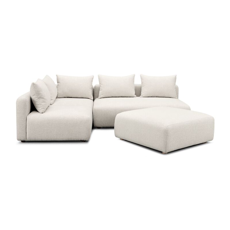 Hangover Heavy Textured Fabric 4-Piece Modular Chaise Sectional image number 0