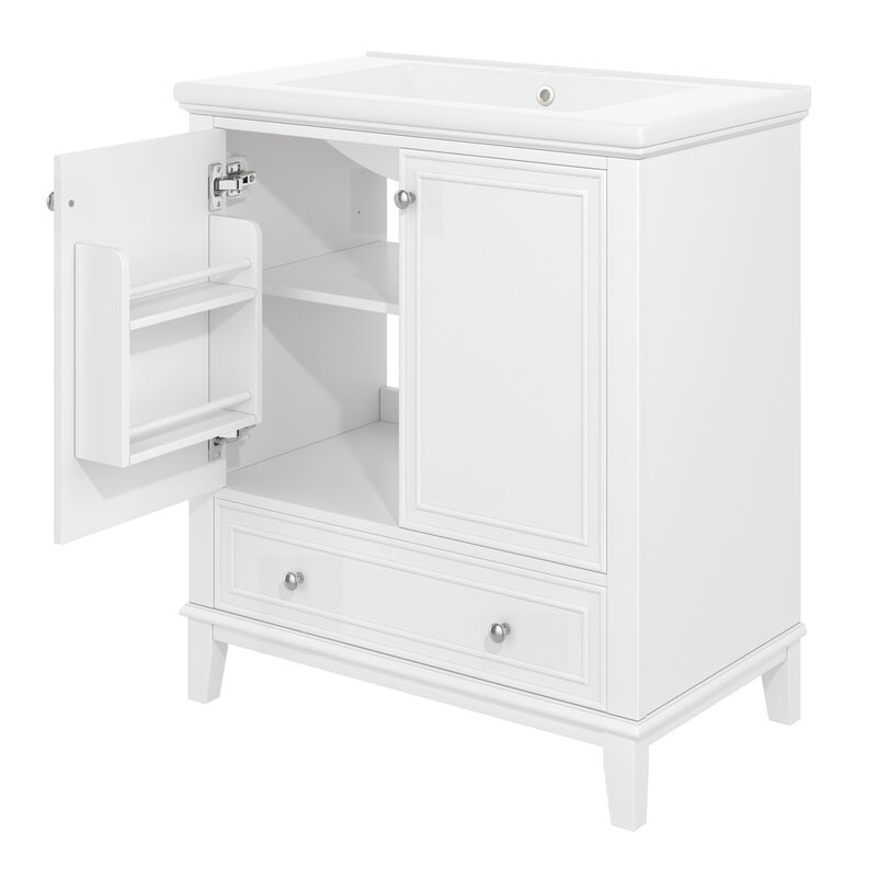 Merax Bathroom Vanity with Sink Combo, Multi-functional Bathroom Cabinet with Doors and Drawer