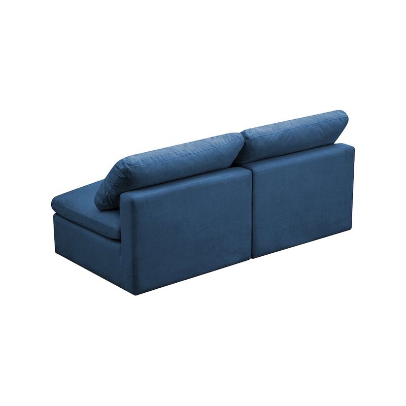 Meridian Furniture Plush Navy Velvet Standard Comfort Modular Sofa