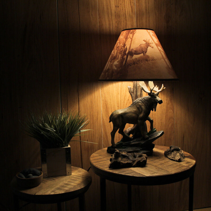 North American Bull Moose Table Lamp W Shade image number 9