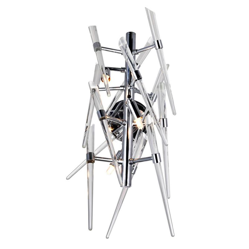 CWI Lighting Icicle 3 Light Wall Light With Chrome Finish