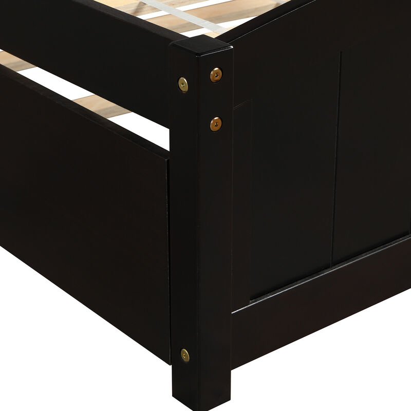 Minimalistic Wood Platform Bed with Trundle image number 6