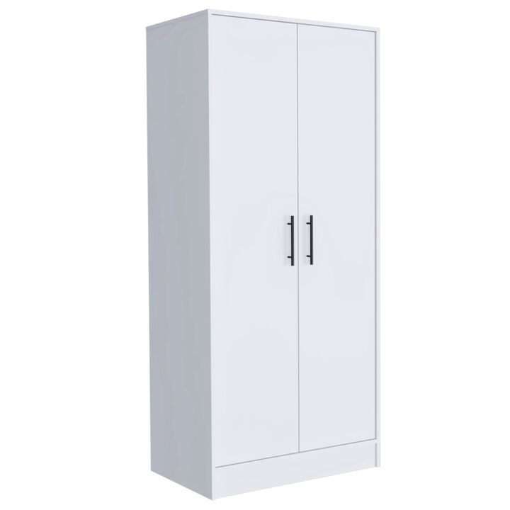 Ambery 180 Armoire, Two Shelves, Double Door, Metal Rod, One Drawer