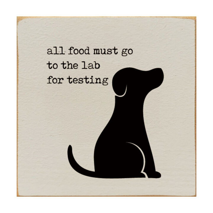 Pet Lover Wood Wall Sign All Food Must Go To The Lab For Testing Solid Pine Decor