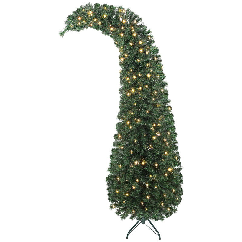 BreeBe 6 ft Prelit Christmas Tree with 200 LED Lights and Metal Stand image number 0