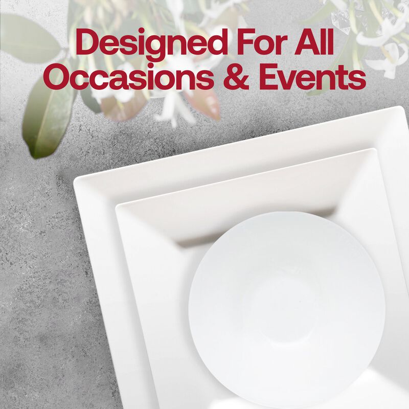 White Square Plastic Tableware Set (120 Sets) image number 6