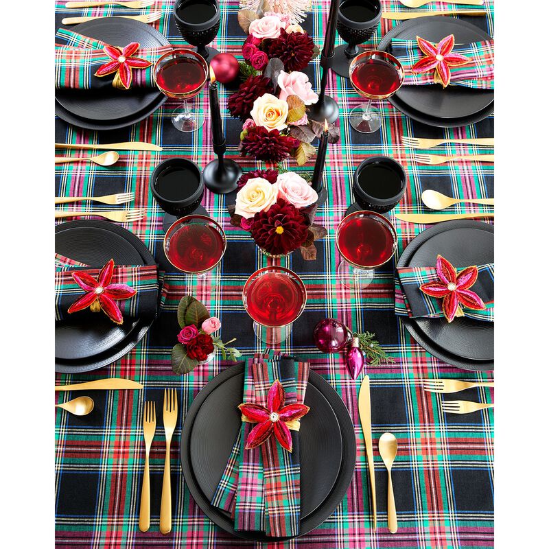 Christmas Linen Table Runner - Jewel Plaid, Solino Home