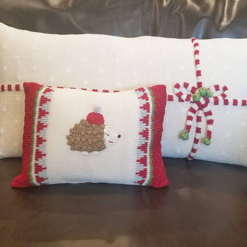 Handmade Hedgehog Mini Christmas Pillow image number 2