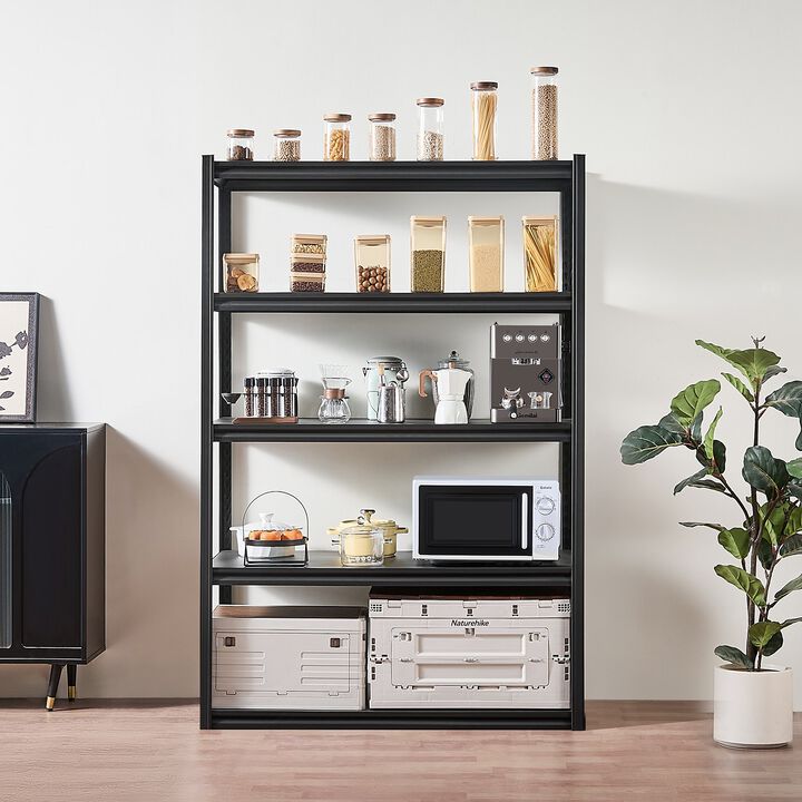 5 Tier Metal Storage Rack, Adjustable Garage Shelves for Kitchen, Basement and Utility Room