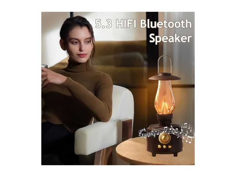 Rechargeable Waterproof Dimmable Vintage Table Lamp For Bedroom Bedside Camping image number 1