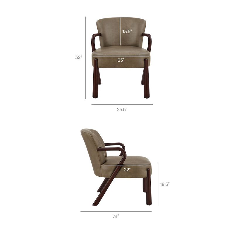 Arden Faux Leather Upholstered Accent Armchair image number 1