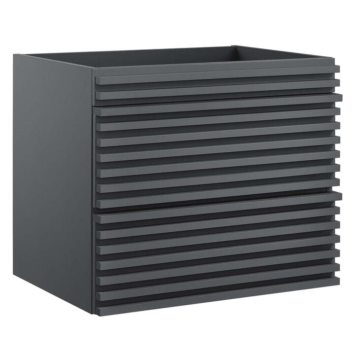 Modway Render 23.5" MDF Wood Wall-Mount Bathroom Vanity Cabinet in Gray