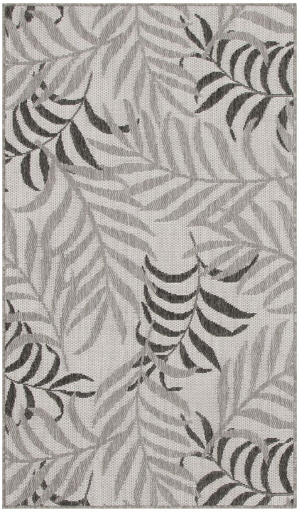 HomeRoots Palm Leaf Indoor Outdoor Area Rug