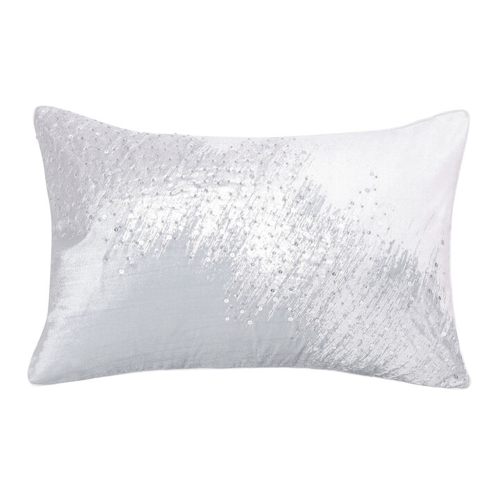 HomeRoots 16" X 24" Ivory Abstract Polyester Zippered Pillow With Beads