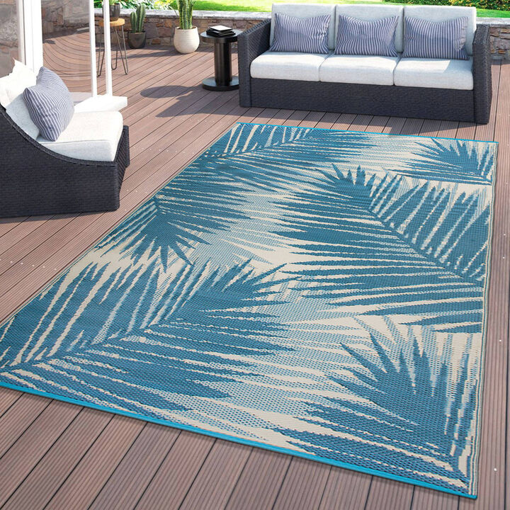 World Rug Gallery Tropical Floral Reversible Plastic Indoor and Outdoor Picnic Mat, Camping Rug, RV Rug