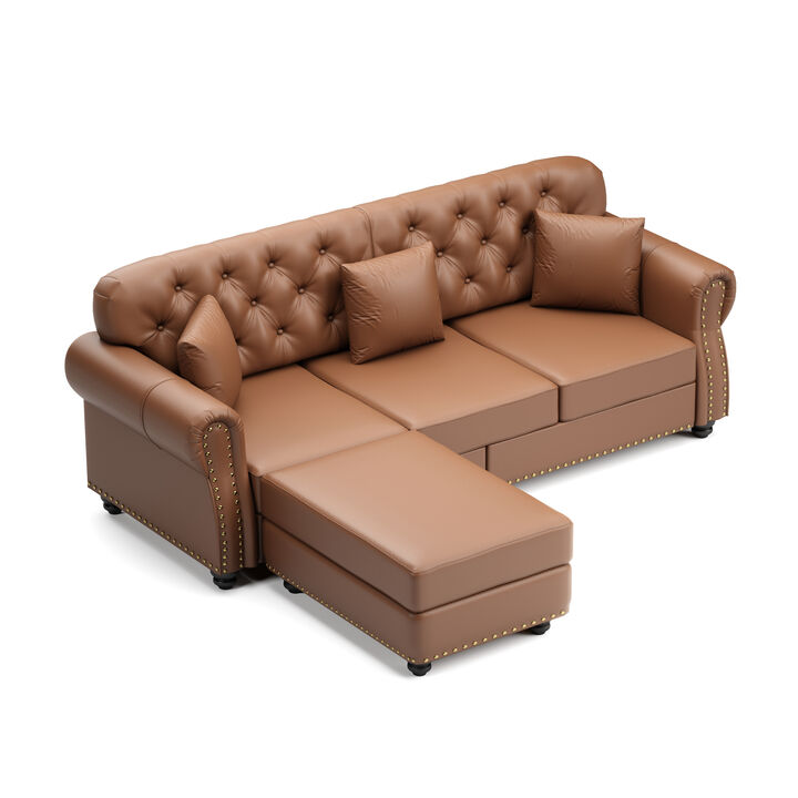 Viltux 82.6"Upholstered Faux Leather Sectional
