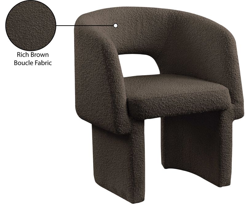 Meridian Furniture Emmet Brown Boucle Fabric Dining Chair / Accent Chair image number 8