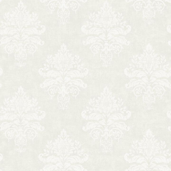 Palazzo 2 Medallion Damask White Wallpaper G68672