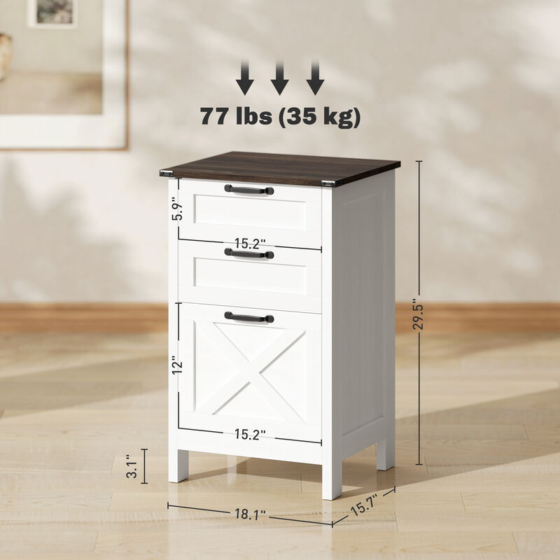 Hivvago Vertical File Cabinet with 3 Drawers for Office Storage image number 2