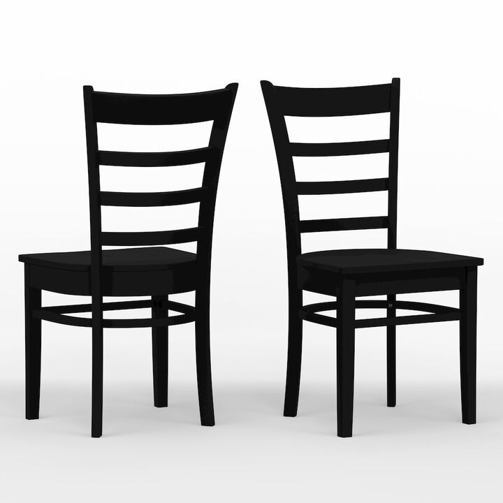 Rize Home Slat Back Dining Chairs (2) C-Coco Black