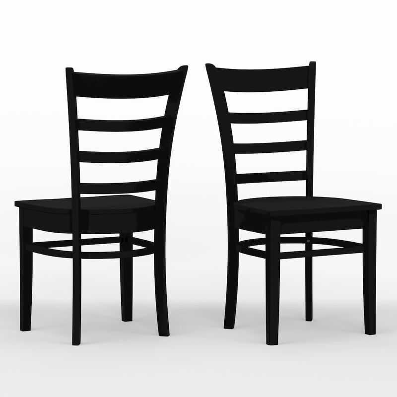 Rize Home Slat Back Dining Chairs (2) C-Coco Black image number 0