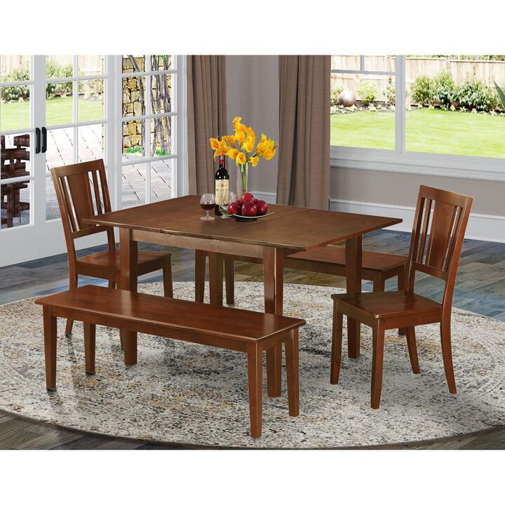 5 Pc dinette set for small spaces-Tables 2 Dining Chairs and 2 Benches