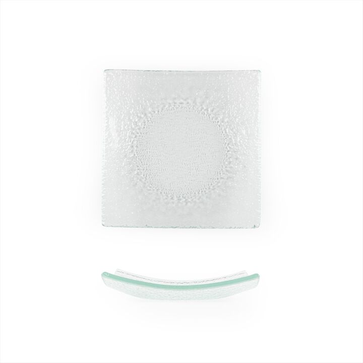 Glass Dinnerware 5.75" x 5.75" Square Clear Glass Plate (Set of 4)