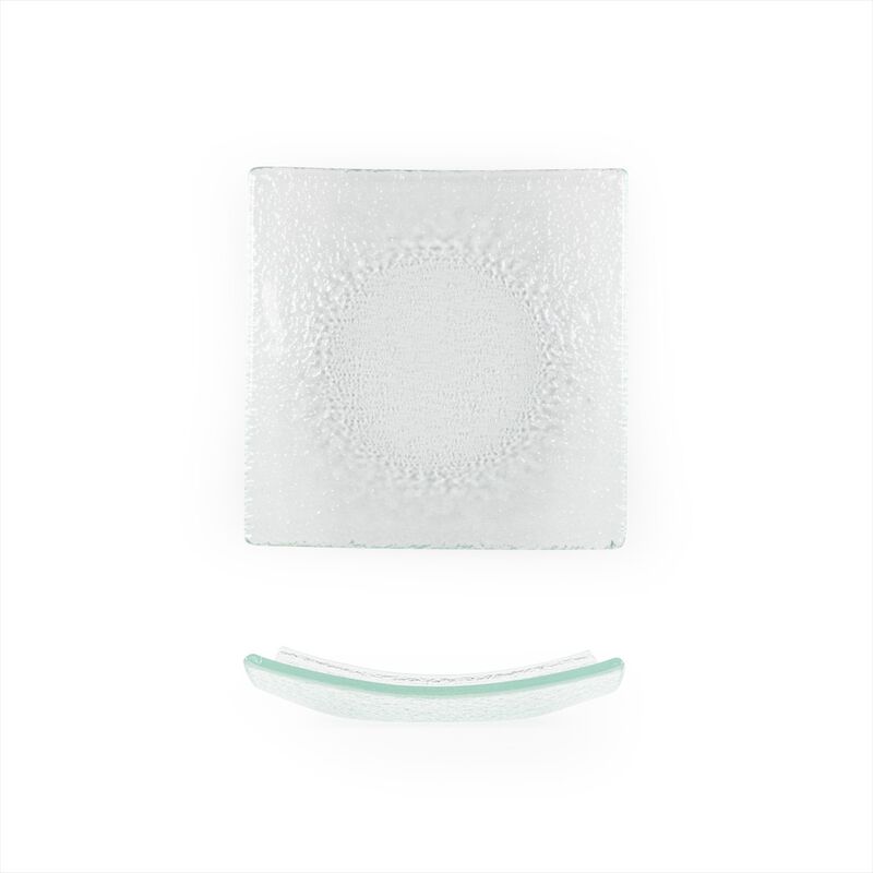 Glass Dinnerware 5.75" x 5.75" Square Clear Glass Plate (Set of 4)