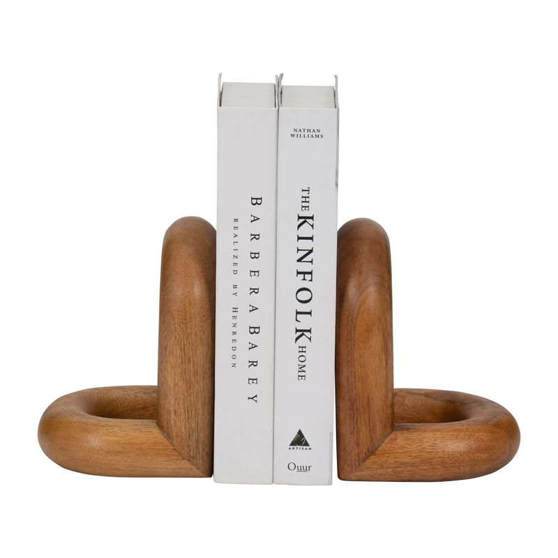 Wood S/2 7" Loopy Bookends image number 1