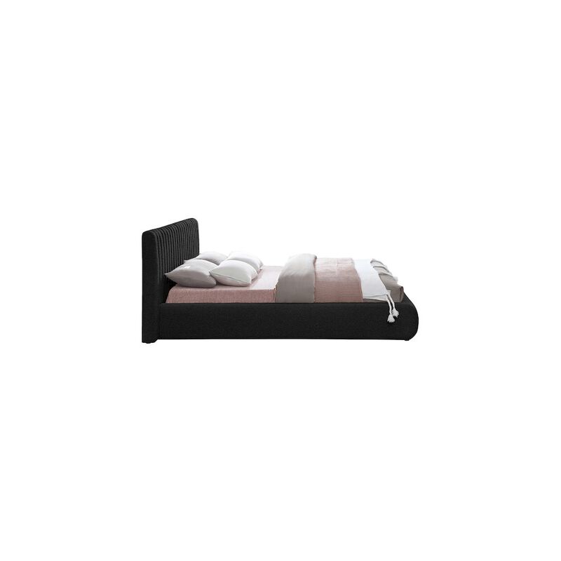 Meridian Furniture Nash Black Boucle Fabric Queen Bed