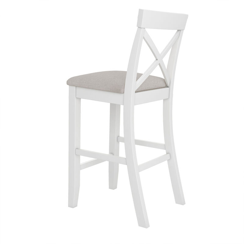 Merax Rectangular Wood Bar Height Dining Set Kitchen Breakfast Nook with 2 Chairs for Small Places