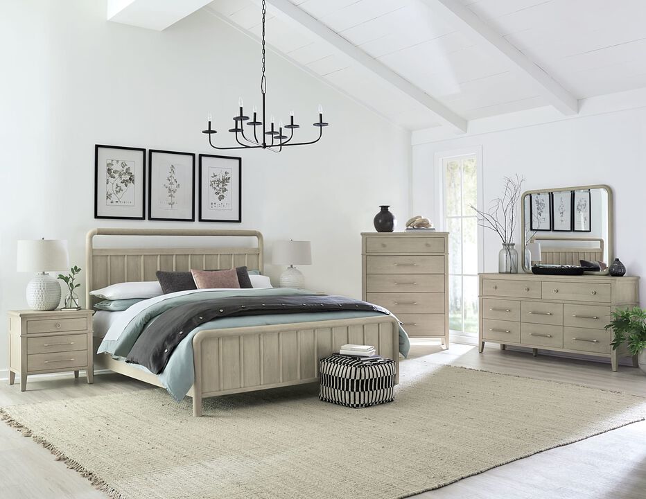 Camden Five Drawer Oak Wood Chest in Chai